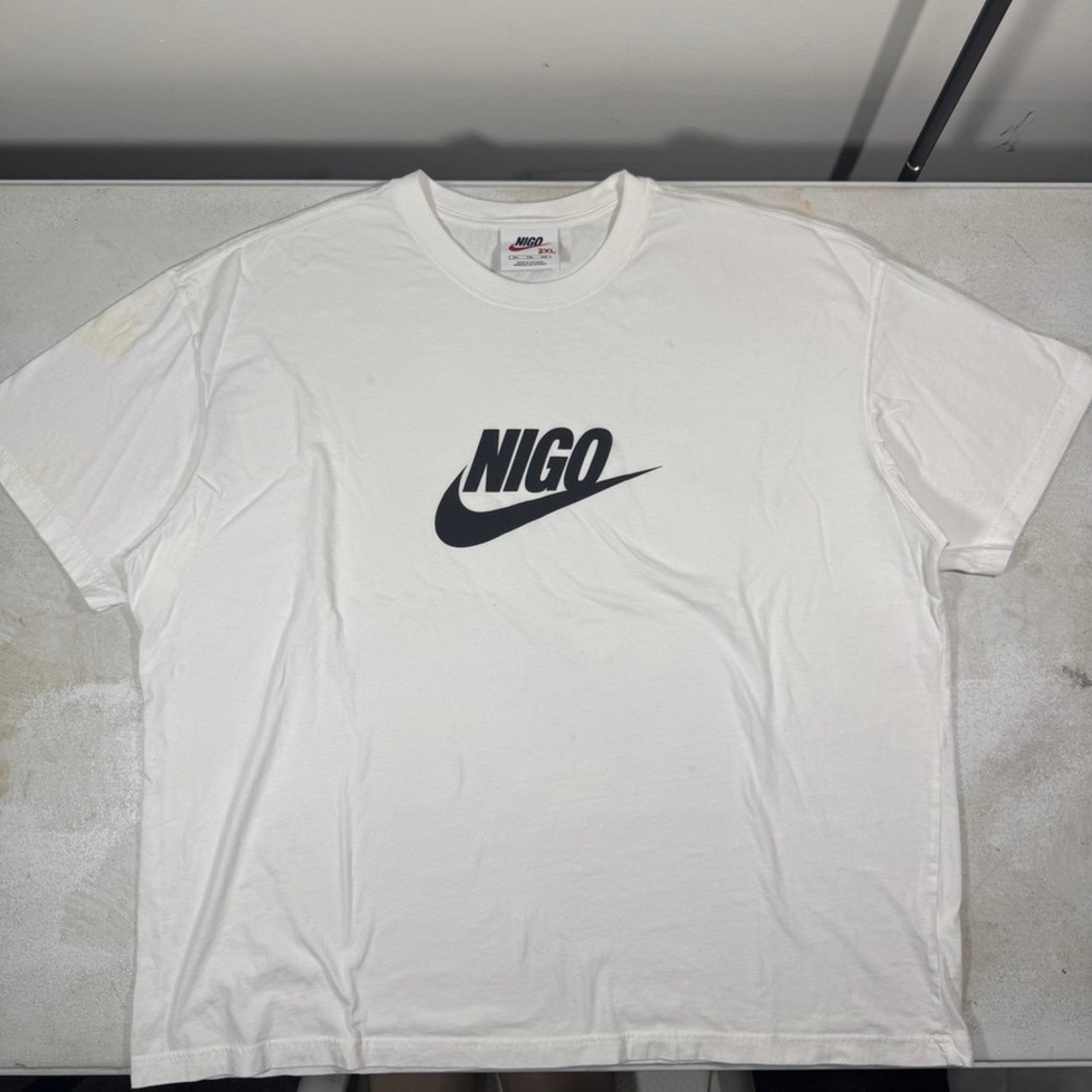 Nike x Nigo Swoosh Logo T-Shirt White Mens 2XL FV5943-100